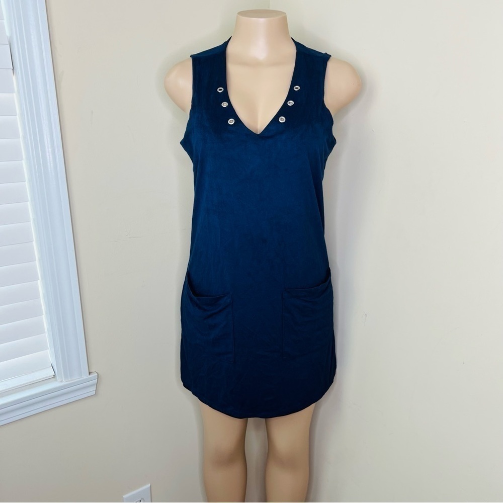 MAURICES Navy Blue Velvety Mini Dress